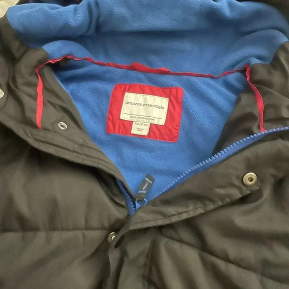 Black Puffer Jacket with Hood - Picture 2 of 7